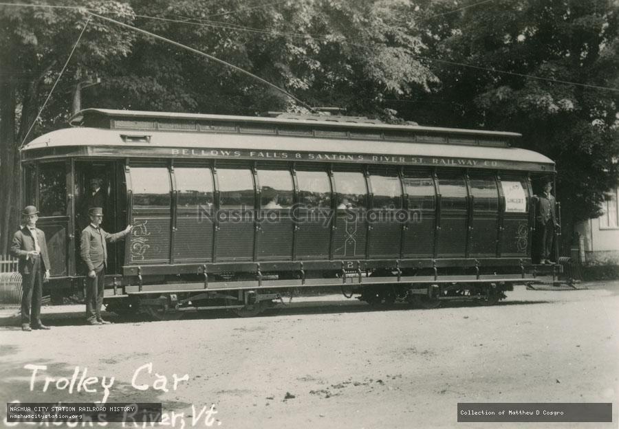 Postcard: Trolley Car, Saxtons River, Vermont